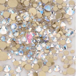 Strasuri din cristale pentru make-up, model Gold SM006 Silver Blue Reflex